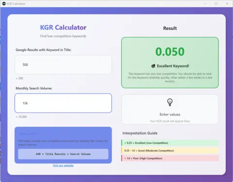 KGR Calculator preview