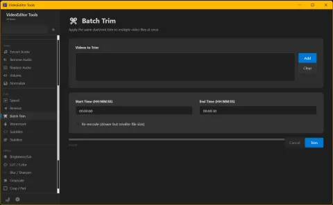 Batch Video Trim