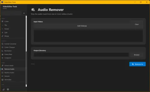 Remove Audio from Videos